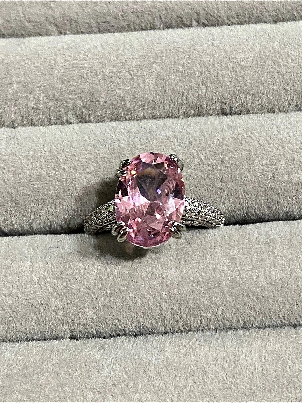 Pink Oval Gemstone Ring